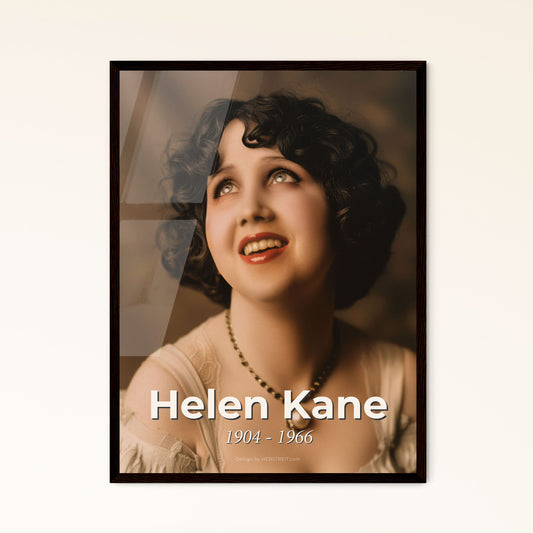 Helen Kane: Iconic Singer & Betty Boop Muse – Vintage Cinematic Portrait in Monochrome, Perfect for Home Decor & Gifting