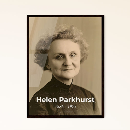 Timeless Portrait of Helen Parkhurst: Visionary Educator & Dalton Plan Pioneer - High-Quality Art for Elegant Home Décor