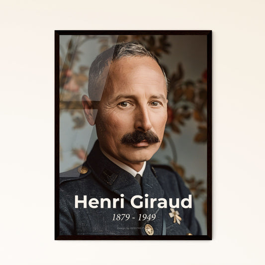 Heroic Portrait of General Henri Giraud: WWII Escape Artist & Free French Leader - Timeless Art for Home & Gift