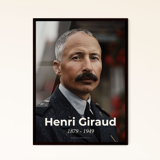 Historic Portrait of General Henri Giraud: A Symbol of Resilience - Vintage-Style Print for Home Décor, Framed or Aluminum
