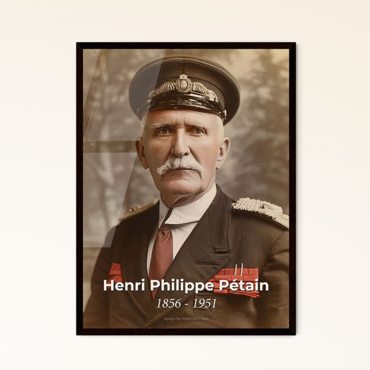 Henri Philippe Pétain: Verdun Hero & Vichy Leader - Stunning Cinematic Portrait in Monochrome - Perfect for Home Décor