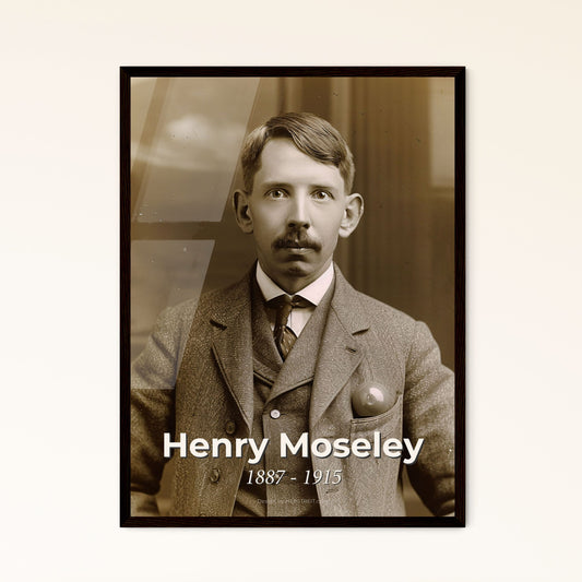 Stunning Portrait of Henry Moseley: Celebrated British Physicist & Pioneer of X-ray Spectra - Elegant Home Decor Art Print