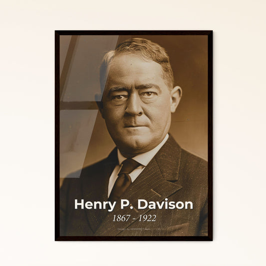 Timeless Portrait of American Banker Henry P. Davison (1867-1922) in High-Quality Mono Art, Perfect for Home Decor & Gifts