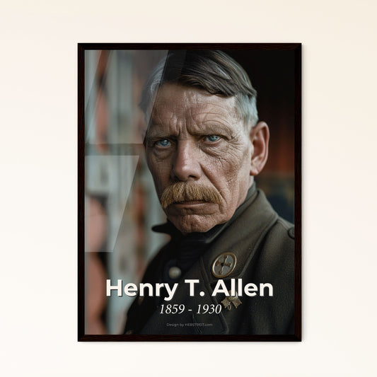 Henry T. Allen: Iconic American Explorer - Timeless Portrait Print for Home Decor in Monochrome with Sepia Elegance