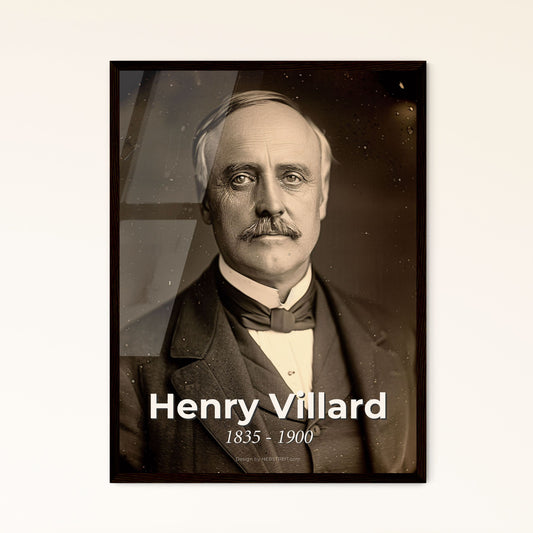 Elegant Portrait of Henry Villard: American Railway Visionary, Captured in Cinematic Detail for Your Home Decor Collection