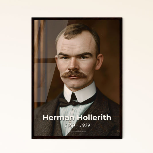 Herman Hollerith: Pioneer of Data Processing - Artful Portrait in Monochrome & Sepia, Perfect for Home Decor & Gifts