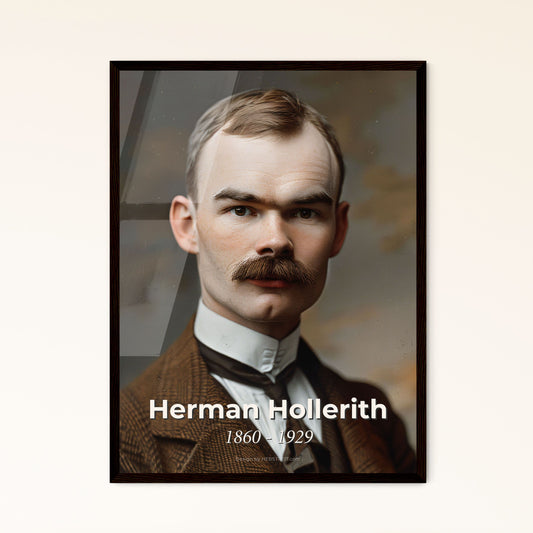 Timeless Portrait of Herman Hollerith: Pioneer of Data Processing, Captured in Cinematic Elegance for Your Home Decor