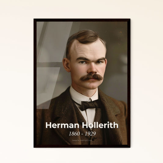 Herman Hollerith: Pioneer of Data Processing - A Stunning Monochromatic Portrait for Sophisticated Home Décor and Gifting