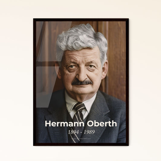 Hermann Oberth: Visionary of Rocketry - Stunning Ultrarealistic Portrait for Home Decor - Available as Print, Framed, or Aluminum