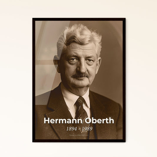 Hermann Oberth: Revolutionary Visionary in Rocketry - Iconic Portrait Print in Cinematic Style for Home Decor & Gifts