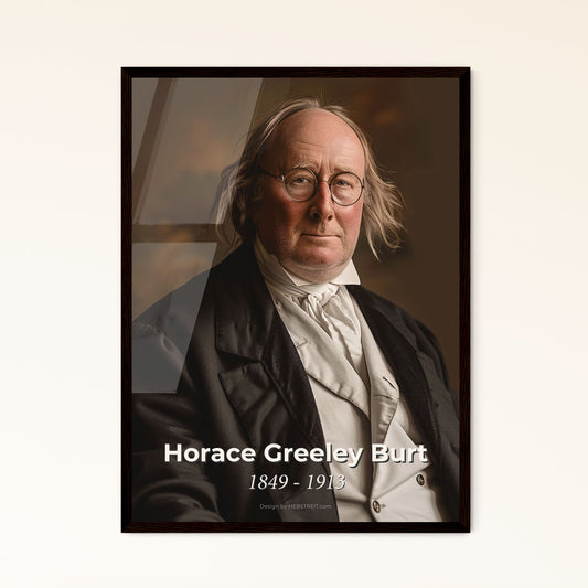 Timeless Tribute: Horace Greeley Burt - Pioneering Railroad Executive Portrait in Sepia Elegance – Perfect for Home Décor