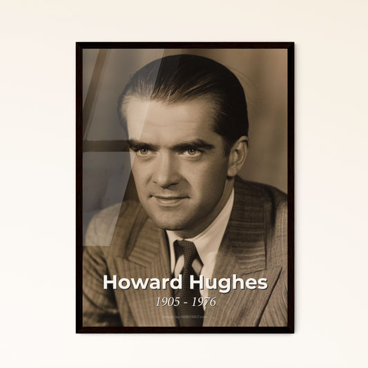 Iconic Howard Hughes Portrait - Aviator & Innovator, Cinematic Black & White Art Print for Inspiration & Home Décor