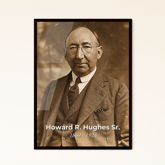 Captivating Vintage Portrait of Howard R. Hughes Sr., 1869-1924 – Iconic Industrialist & Innovator in Oil Drilling Technology