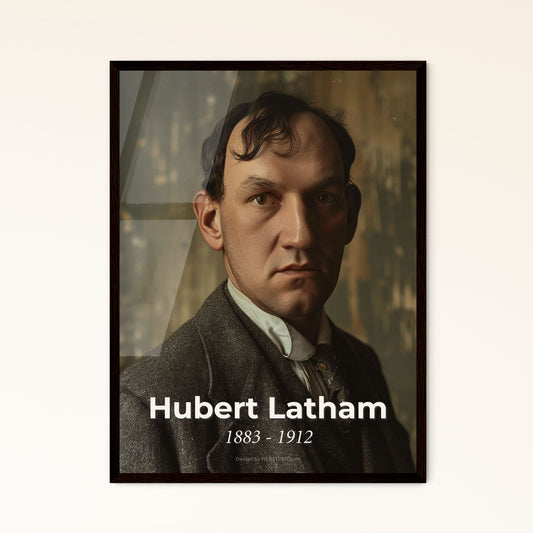 Hubert Latham: Pioneering French Aviator - Stunning Cinematic Portrait in Monochrome for Timeless Home Decor & Gift Giving