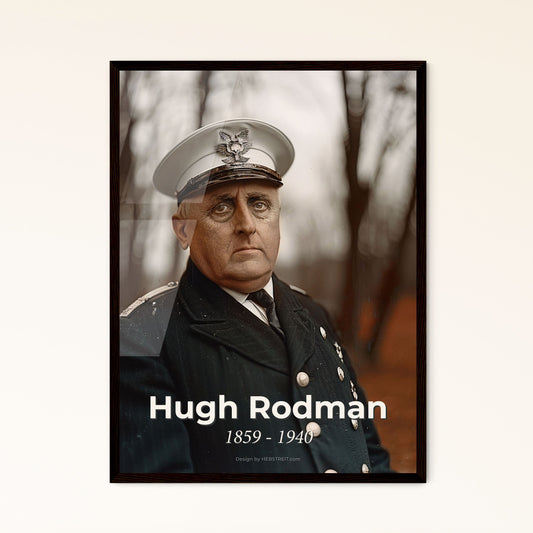 Timeless Portrait of Admiral Hugh Rodman (1859-1940): A Hero of the U.S. Pacific Fleet—Artistic Monochrome for Elegant Spaces