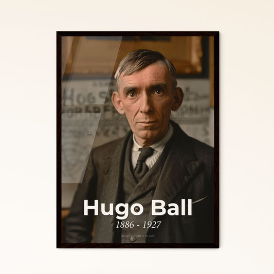Timeless Tribute to Hugo Ball: Dada Co-Founder in High-Quality Monochrome Art - Perfect Gift or Home Décor Accent
