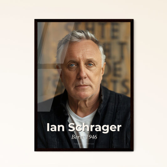 Elevate Your Space: Iconic Portrait of Ian Schrager, Visionary Hotelier & Co-Founder of Studio 54 – Timeless Monochrome Art Print