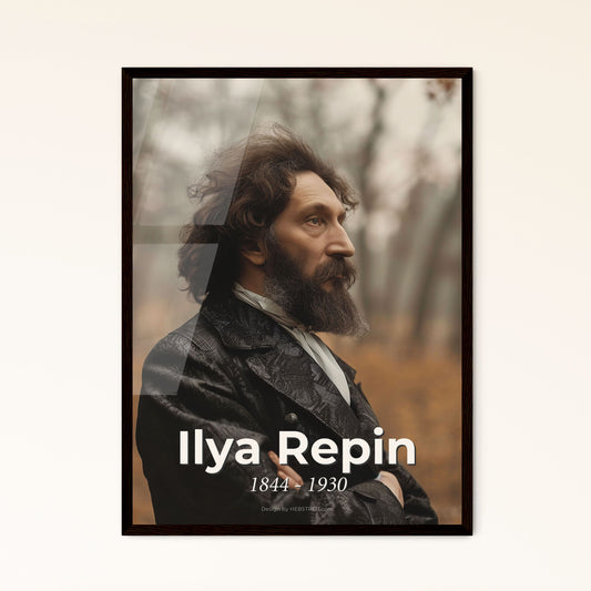 Ilya Repin: Timeless Realism - Breathtaking Portrait Print in Sepia, Perfect for Home Decor or Memorable Gifts.