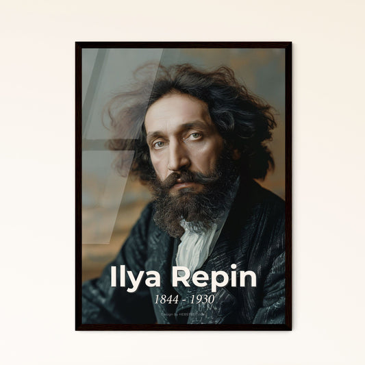 Ilya Repin: Iconic Russian Realist Portrait - Monochromatic Elegance for Home Decor | Print, Framed & Aluminum Options Available