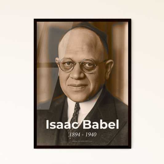 Timeless Portrait of Isaac Babel (1894-1940): Iconic Russian Writer Captured in Ultra-Realistic Cinema-Inspired Art Print