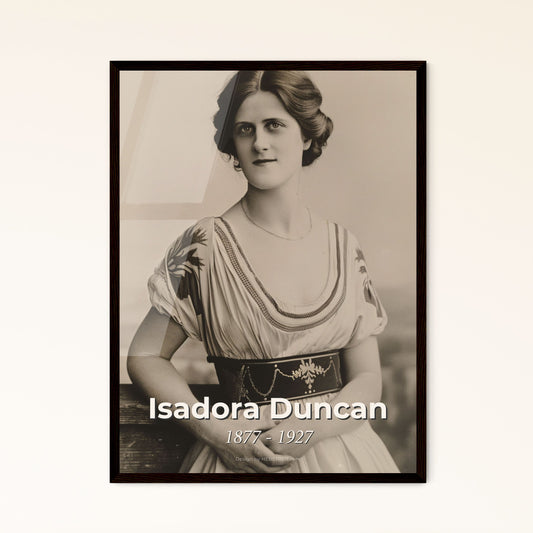 Isadora Duncan: Passionate American Icon - A Striking Monochrome Portrait on Canvas, Perfect for Home Decor or Meaningful Gifts