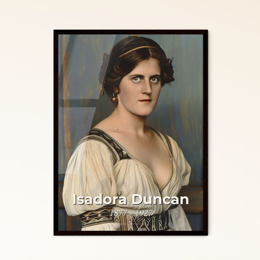 Timeless Elegance: Isadora Duncan, 1877-1927 - Captivating Dancer in Elegant Sepia, Perfect for Artistic Home Décor or Gift.