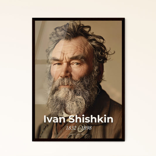 Exquisite Ivan Shishkin Portrait: Iconic Russian Landscape Painter in Cinematic Monochrome - Perfect for Home Decor & Gifting