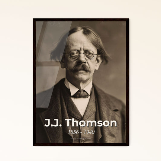 J.J. Thomson: The Pioneer of Electrons - Captivating Portrait Print, Rustic Elegance in High-Quality Monochrome Décor