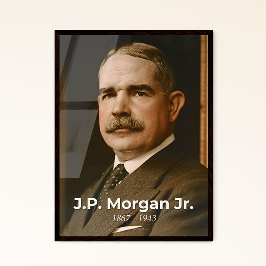Timeless Elegance: J.P. Morgan Jr. Portrait - Historic Wall Art in Elegant Frames, Perfect for Home Decor & Gifting