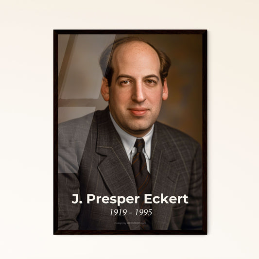 J. Presper Eckert: Visionary Pioneer of Computers – Timeless Art Print for Home Decor in Stunning Monochrome Elegance