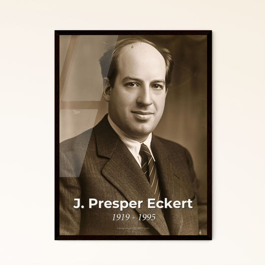 J. Presper Eckert: Visionary Engineer & Co-Inventor of ENIAC | Timeless Portrait Art in Monochrome & Sepia for Elegant Decor