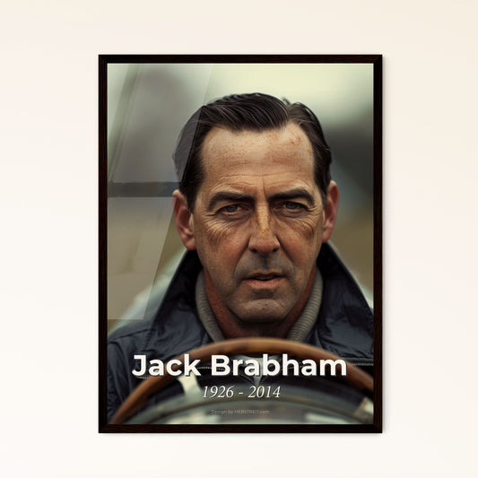 Jack Brabham: A Tribute to a Racing Legend - Three-Time F1 World Champion - Stunning Monochromatic Art Print for Home Decor