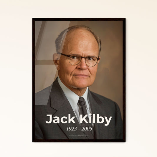 Jack Kilby: Visionary Innovator & Nobel Laureate - Limited Edition Cinematic Portrait in Elegant Monochrome for Home Decor