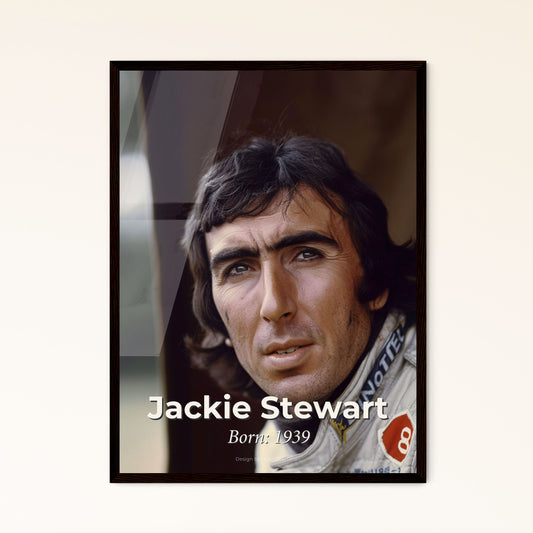 Jackie Stewart: Iconic Racing Legend & Safety Advocate - Ultra-Realistic Portrait in Monochrome with Cinematic Depth