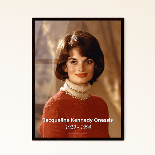 Elegant Jacqueline Kennedy Onassis Portrait: Timeless Icon of Style, Culture, and Grace - Fine Art Print for Home Decor