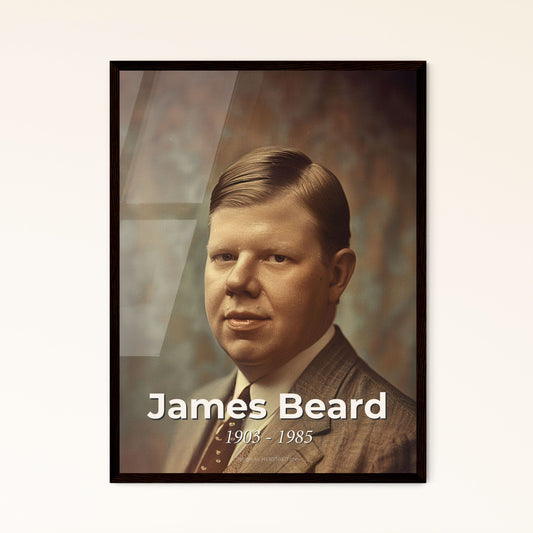 James Beard: Celebrating the Dean of American Cookery - A Stunning Tribute in Monochrome Art for Your Home Décor