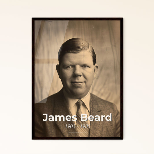 James Beard: A Culinary Icon - Celebrating the Dean of American Cookery in Stunning Ultrarealistic Print & Elegant Framing Options