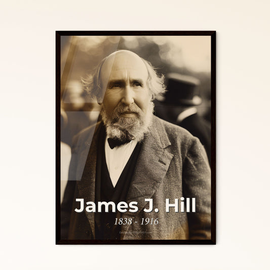 James J. Hill: The Empire Builder - Iconic Portrait of the Railway Visionary in Sepia Tone - A Timeless Addition to Any Home Decor