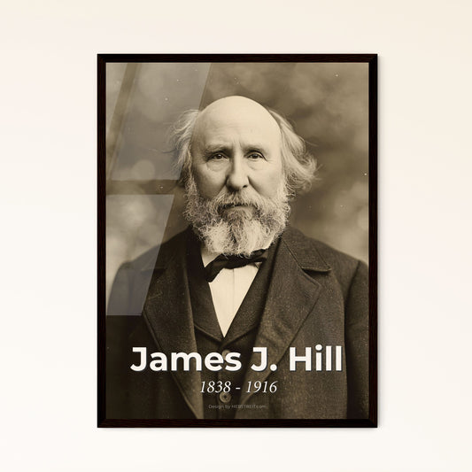 James J. Hill: The Visionary Empire Builder - Iconic Portrait in Sepia, Perfect for Elevating Your Home Décor