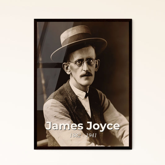 Timeless Portrait of James Joyce: Modernist Pioneer in Monochrome – A Stunning Print for Literary Enthusiasts & Home Decor
