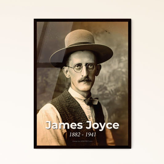 Timeless Portrait of James Joyce: A Modernist Literary Icon - Stunning Art Print for Home Decor, Gift, or Collector's Item.