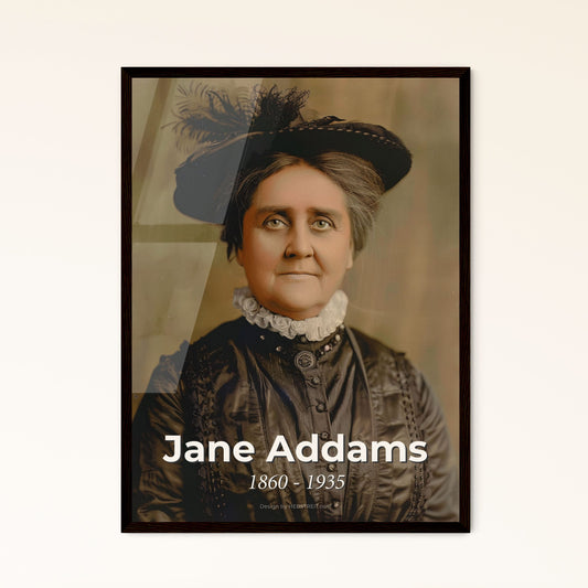 Timeless Tribute: Jane Addams (1860-1935) - Iconic Advocate for Women's Rights & Peace in a Striking Cinematic Print