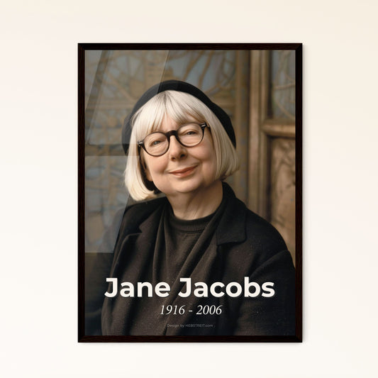 Timeless Tribute to Jane Jacobs: Urban Visionary & Advocate for Community Living - Art Print in Elegant Monochrome Finish