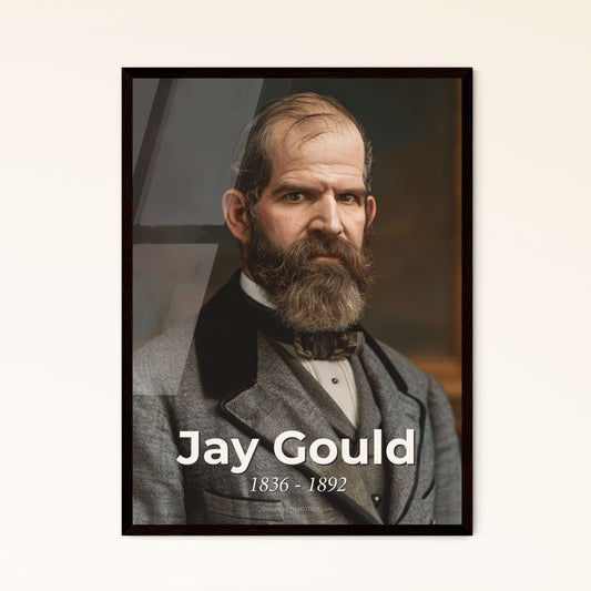 Jay Gould: The Visionary Financier of American Railroads - Exquisite Monochromatic Portrait for Home Decor & Gifts