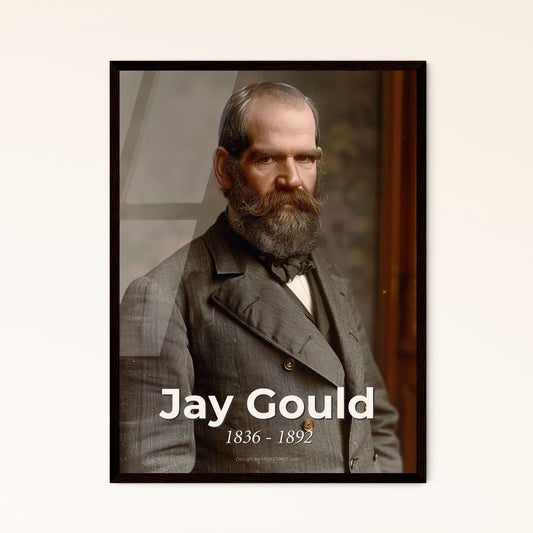 Timeless Portrait of Jay Gould (1836-1892): Iconic American Financier - Stunning Mono-Sepia Art for Home Decor & Gifting