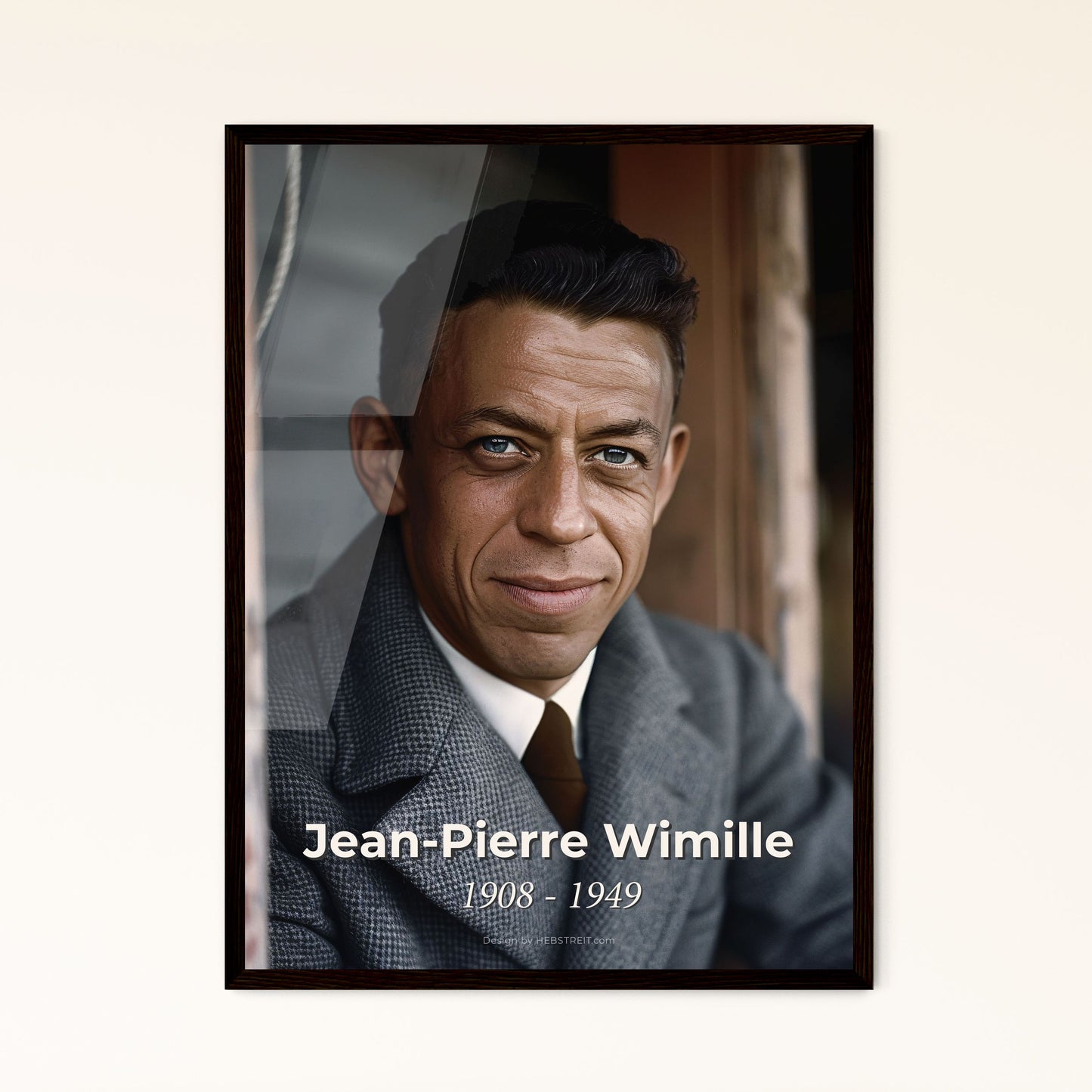 Timeless Tribute: Jean-Pierre Wimille, Racing Icon & WWII Hero - Cinematic Monochrome Portrait Print for Elegant Home Decor