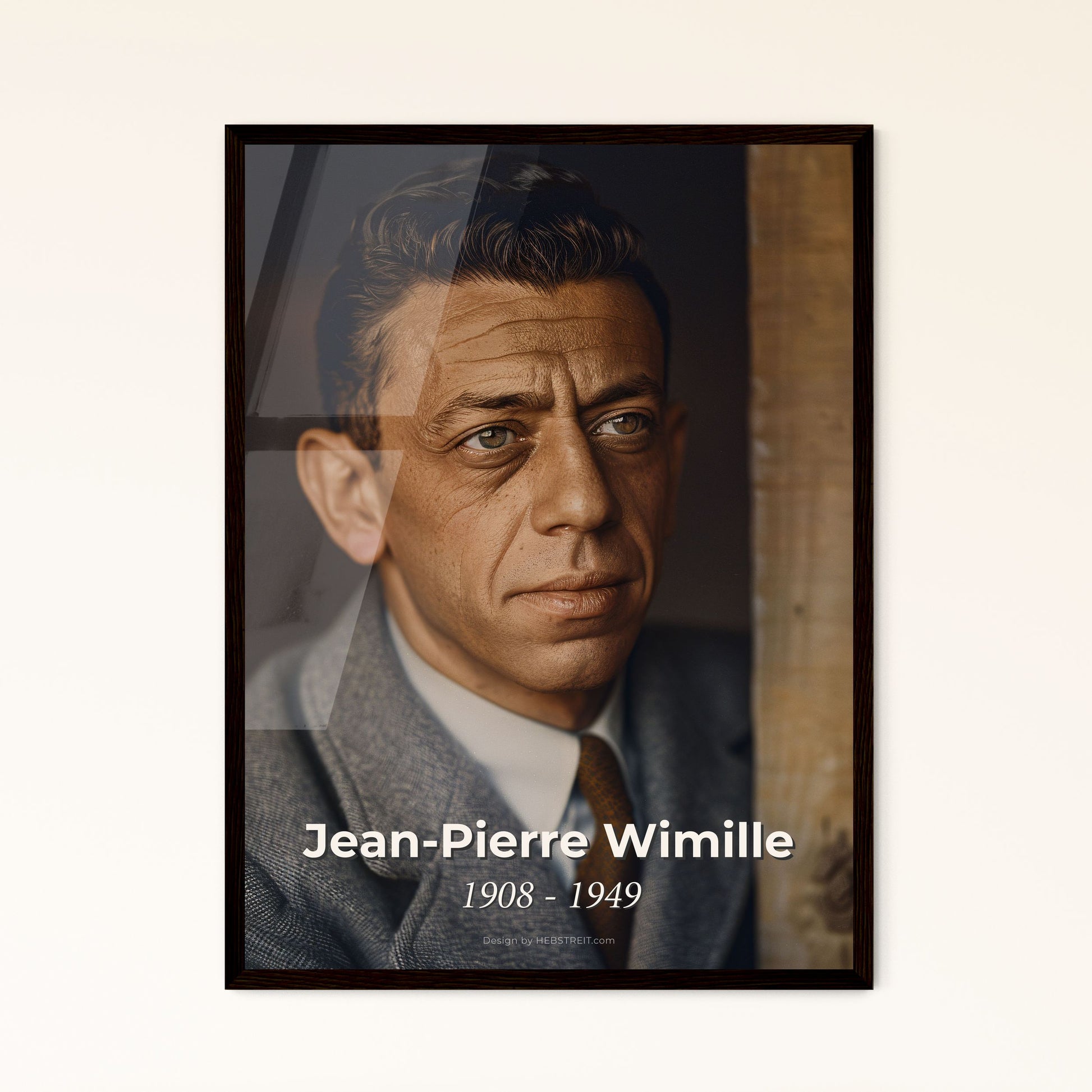 Jean-Pierre Wimille: Iconic French Racing Legend & WWII Resistance Hero - Ultrarealistic Portrait Print for Timeless Elegance