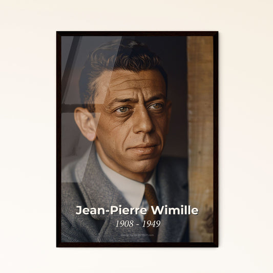 Jean-Pierre Wimille: Iconic French Racing Legend & WWII Resistance Hero - Ultrarealistic Portrait Print for Timeless Elegance