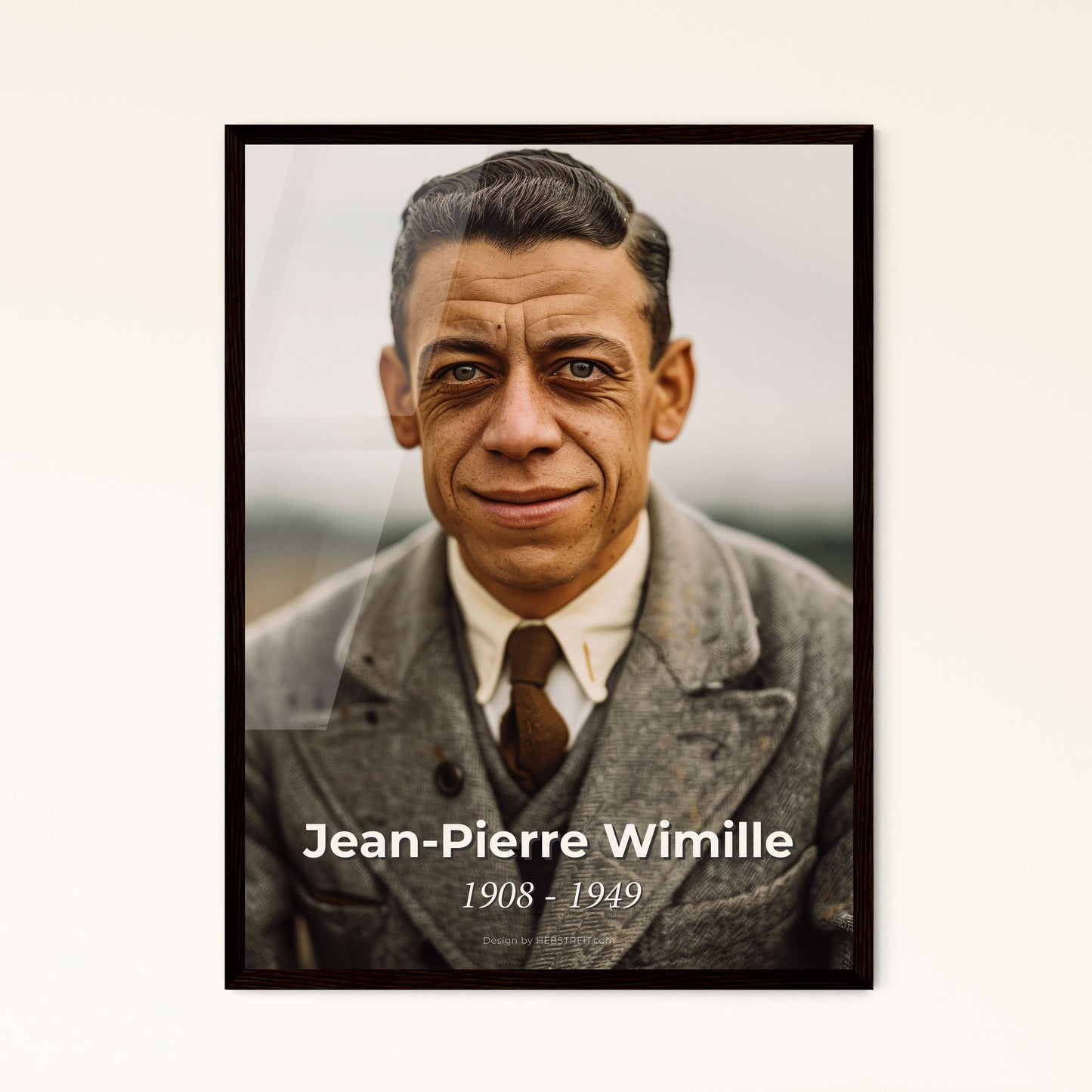 Vintage Portrait of Jean-Pierre Wimille: Iconic French Racing Legend & WWII Resistance Hero - Artful Print for Home Decor