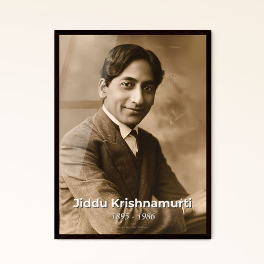 Timeless Visionary: Jiddu Krishnamurti 1895-1986 - A Stunning Ultrarealistic Print for Home Decor, Gift, or Spiritual Reflection